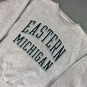 Vtg Eastern Michigan University Sweatshirt Mens Size XL Grey EMU Eagles Crewneck